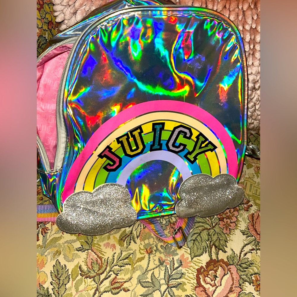 Preloved Juicy Couture Rainbow and Clouds Mini/kids backpack
